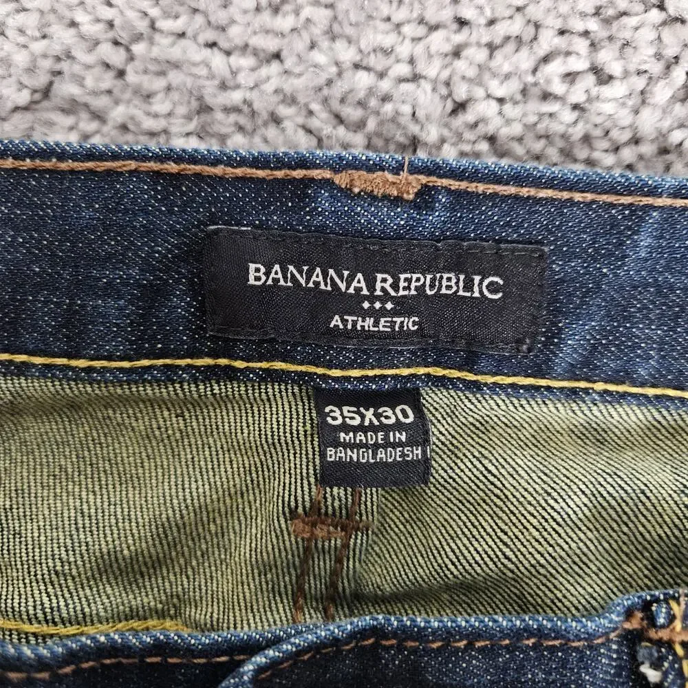 Banana Republic Athletic Fit Jeans Men's 34X28 (35X30) Blue Stretch Minimalist